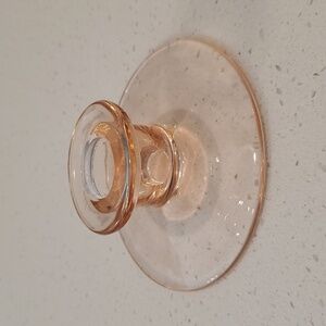 Vintage Pink Depression Glass Candle Holder